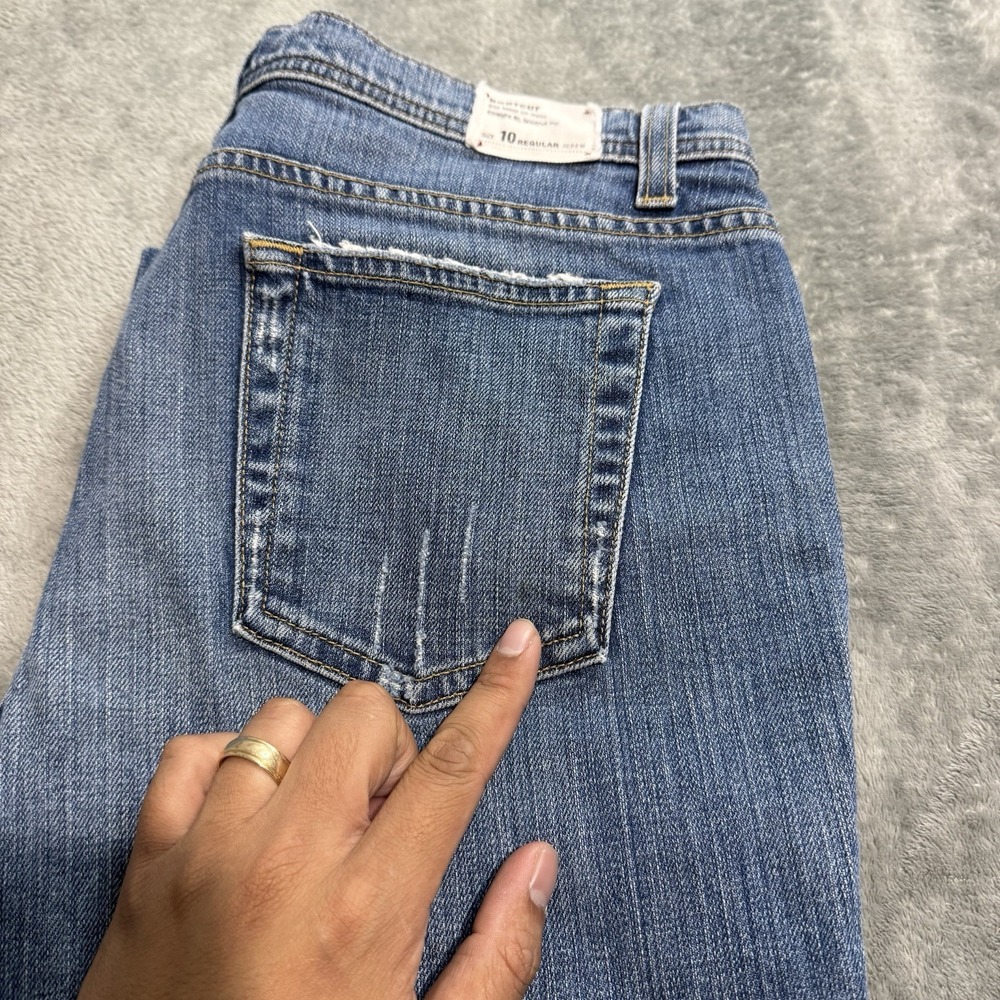 Vintage J.Crew Jeans Womens 10 Blue Mid Rise Bootcut Stretch Denim Casual Y2K - Picture 7 of 11